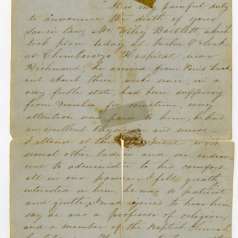 Letter from Richmond lady describing Confederate soldier's death