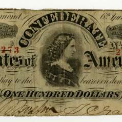 Confederate $100 Bill with image of Lucy Pickens